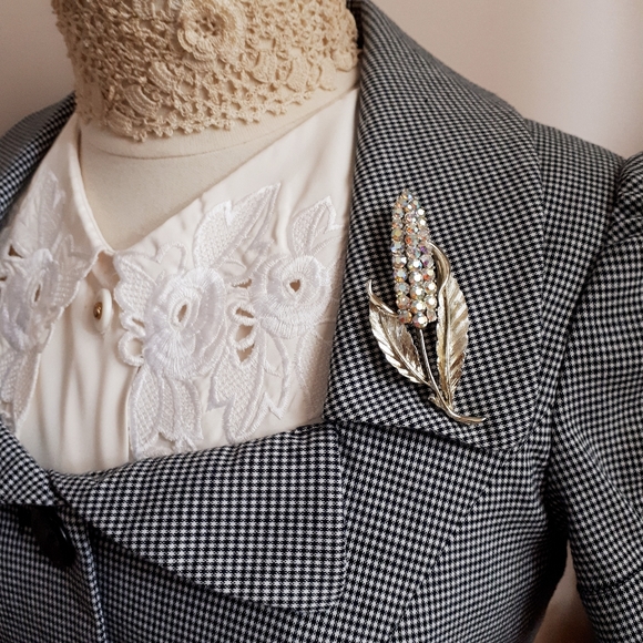 Vintage Coro gold tone wheat stalk pin brooch - Picture 10 of 10